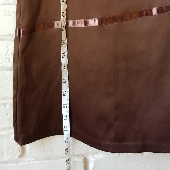 Chocolate Brown Shiny Skirt - Picture 6 of 6